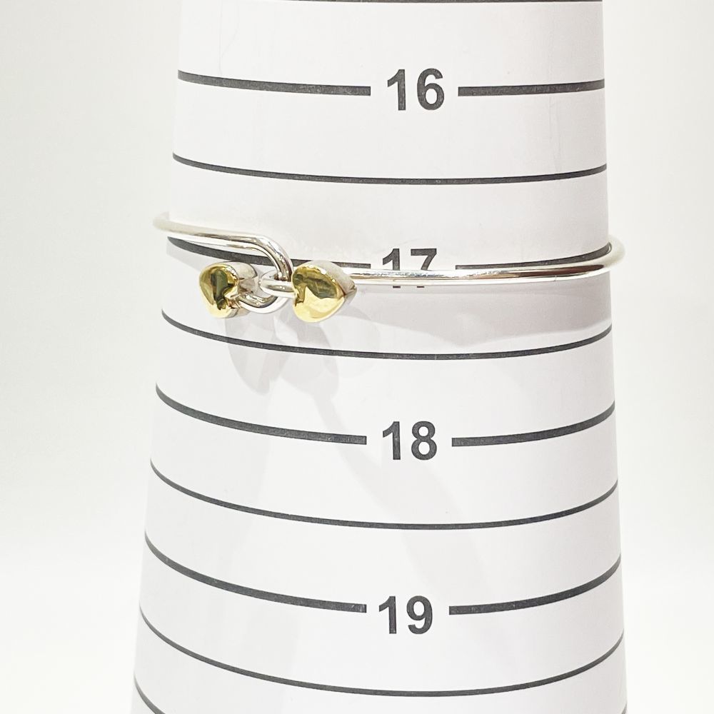 Tiffany Solid Double Heart Bangle Silver Gold - image 8